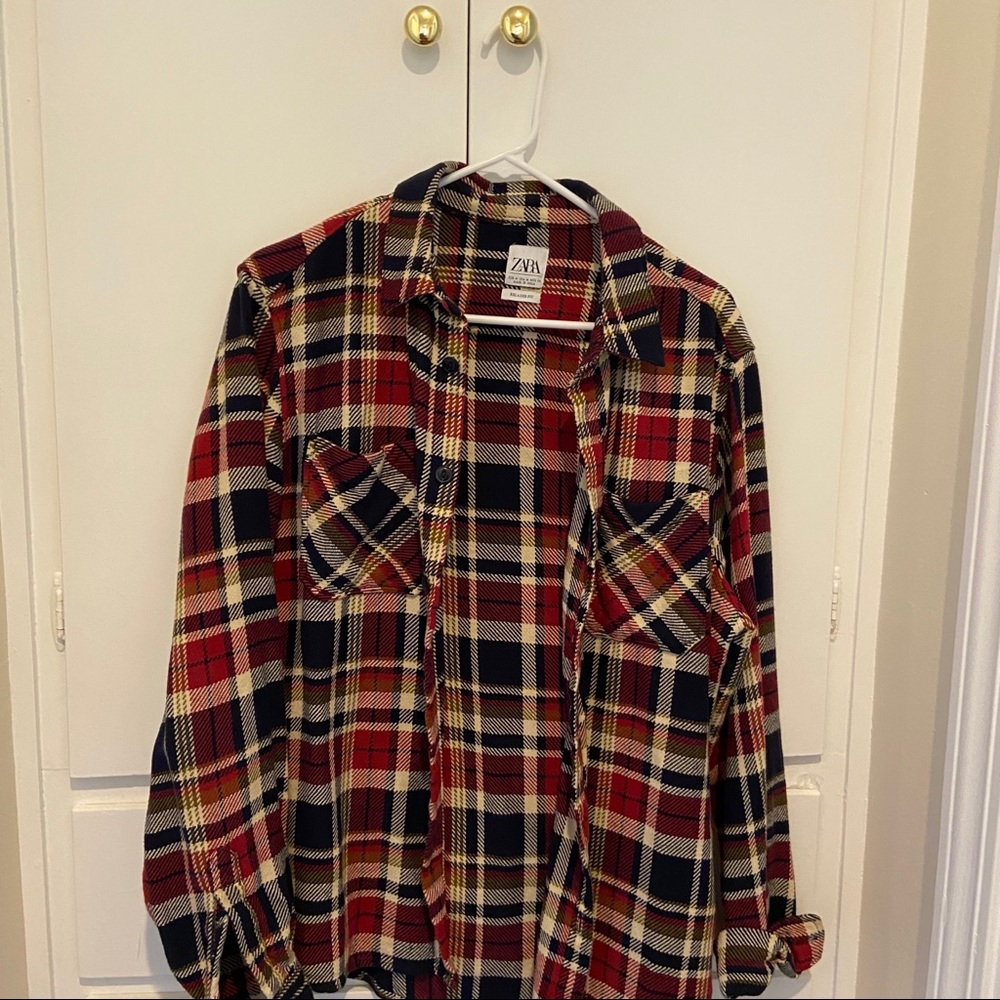Zara plaid shirt jacket